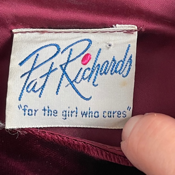 Vintage Maroon Crushed Velvet Dress Size 2 - Picture 6 of 7